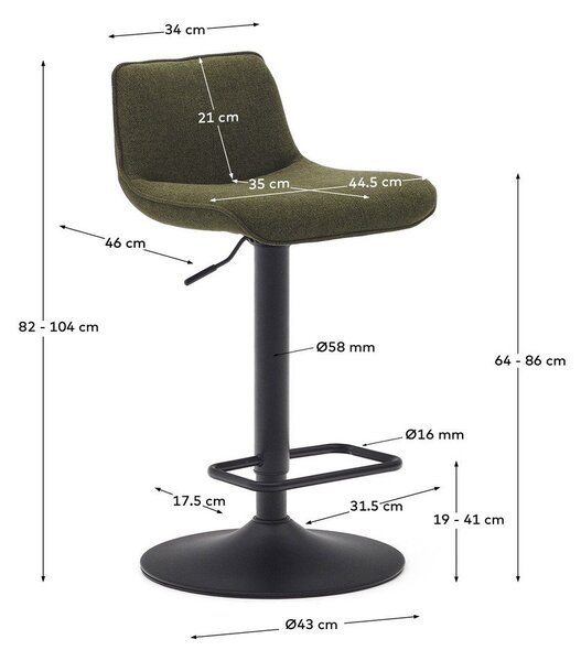 Tmavě zelené barové židle v sadě 2 ks 103 cm Zenda – Kave Home