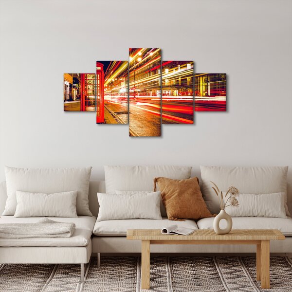 Obraz - červená telefonní budka (125x70 cm)