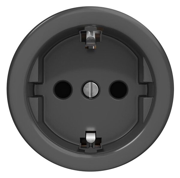 Kliklap - Retro zásuvka domovní bez rámečku SCHUKO 230V/16A antracit