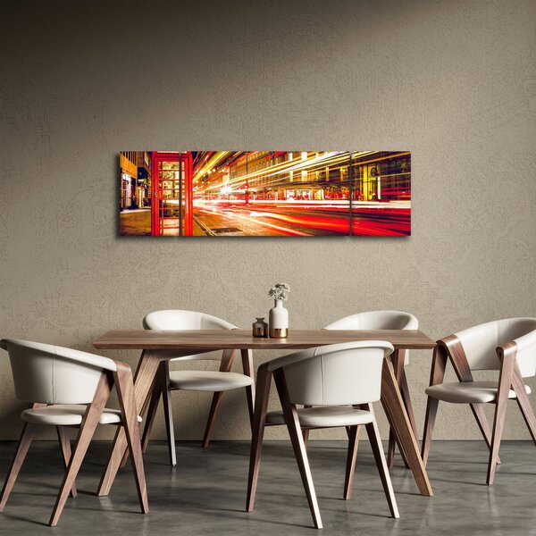 Obraz - červená telefonní budka (170x50 cm)