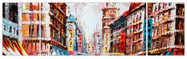 Obraz - Hong Kong, olejomalba (170x50 cm)