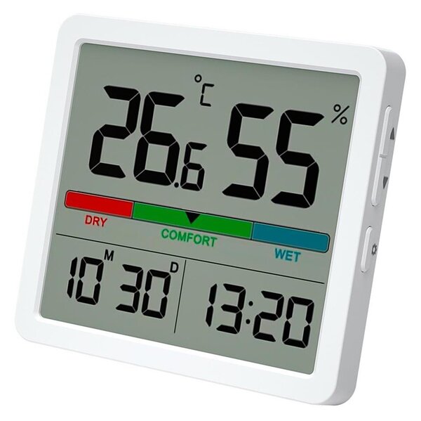 Winner Group - Digitální teploměr s LCD displejem a vlhkoměrem 2xCR2032 bílá