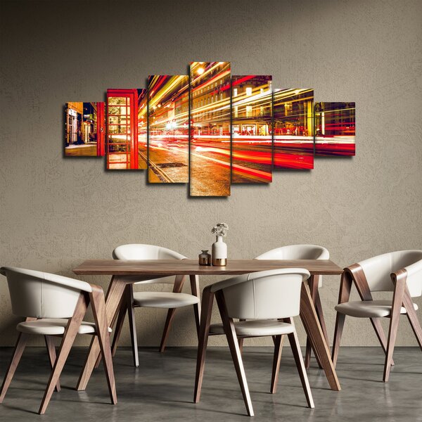 Obraz - červená telefonní budka (210x100 cm)