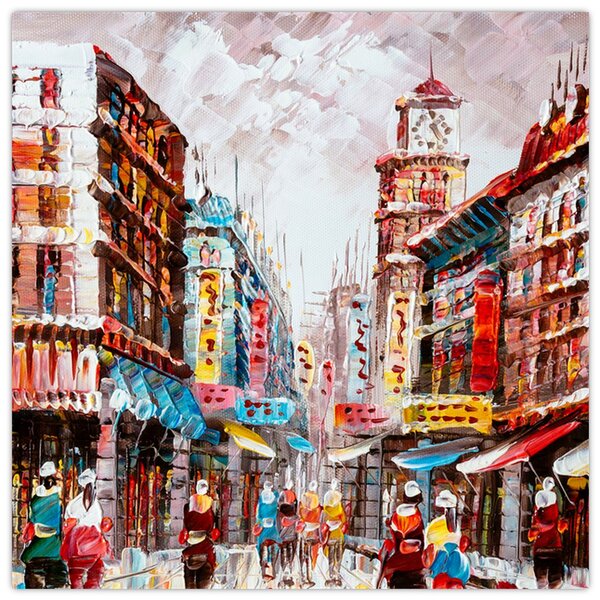 Obraz - Hong Kong, olejomalba (30x30 cm)