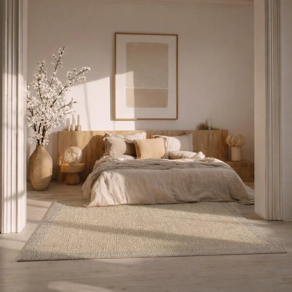 Fargotex Světle béžový vlněný koberec Softline 160 x 230 cm