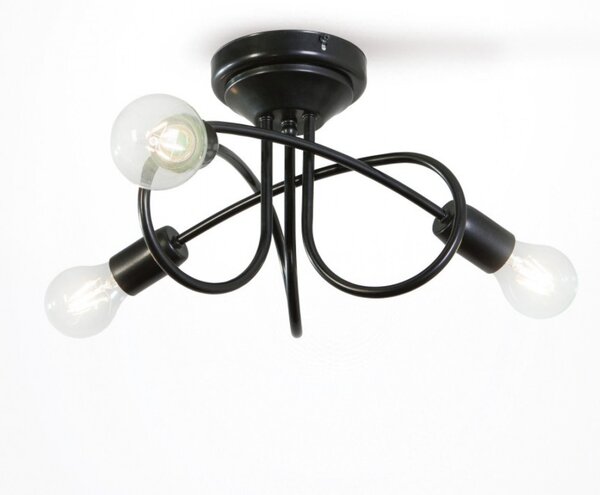 Light for home - Lustr přisazený ke stropu 30703 "STYLE", 3x60W, E27, Černá