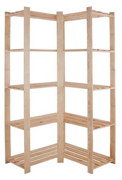 ATMOWOOD Dřevěný rohový regál 170 x 85 x 85 cm