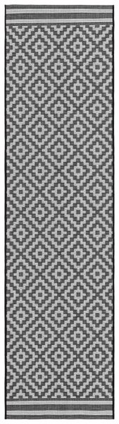Černý koberec Granton Diamond Mono Rozměry: 80x150 cm