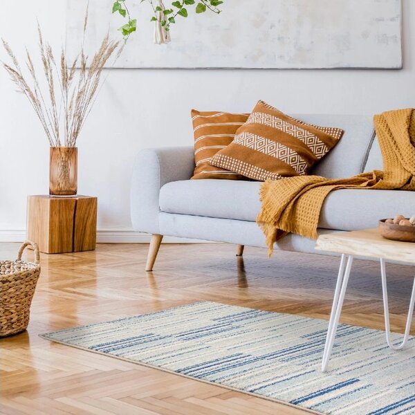 Tribeca Design Kusový koberec Jars Blue Stripe Rozměry: 80x150 cm