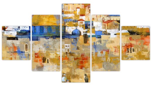 Obraz - Zeď nářků, Jeruzalém, Izrael (125x70 cm)
