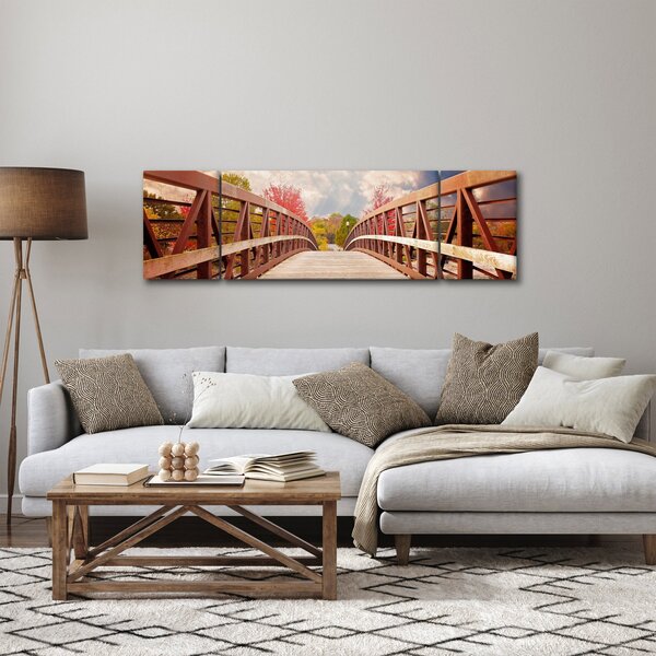 Obraz - dřevěný most (170x50 cm)