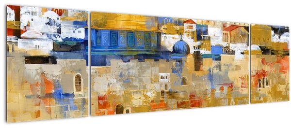 Obraz - Zeď nářků, Jeruzalém, Izrael (170x50 cm)
