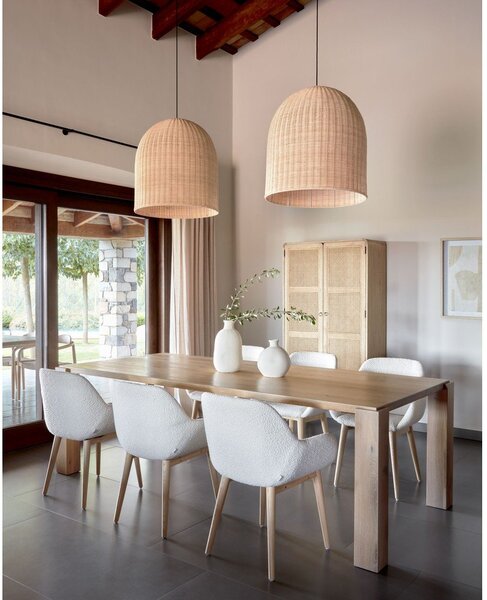 Jídelní stůl v dekoru dubu v přírodní barvě 110x220 cm Deyanira – Kave Home