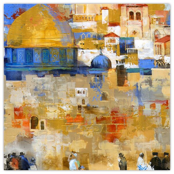 Obraz - Zeď nářků, Jeruzalém, Izrael (30x30 cm)