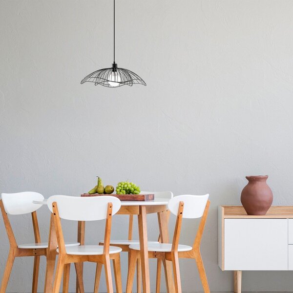 Černé závěsné svítidlo s kovovým stínidlem ø 50 cm Farac – Opviq lights