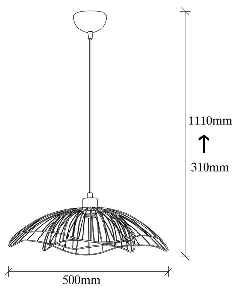 Černé závěsné svítidlo s kovovým stínidlem ø 50 cm Farac – Opviq lights