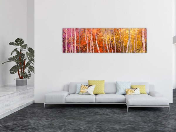 Obraz barevného lesa (170x50 cm)