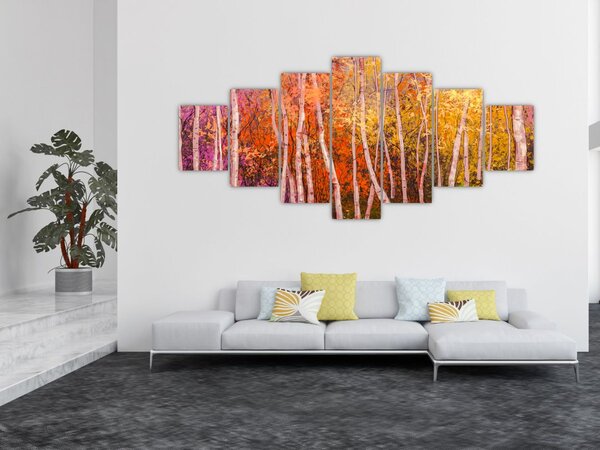 Obraz barevného lesa (210x100 cm)