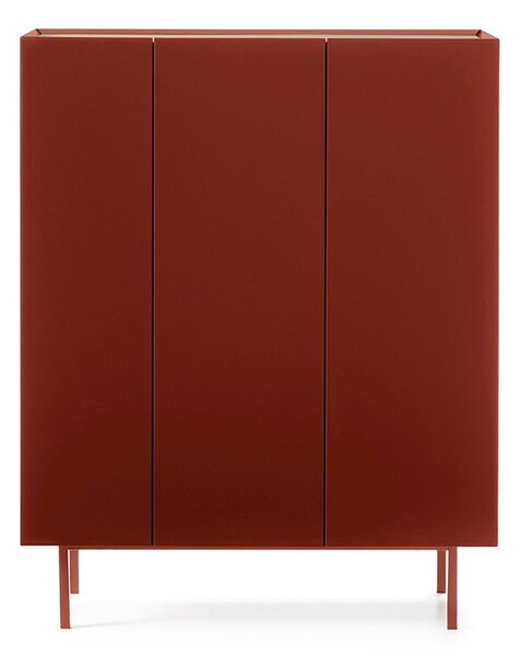 Červená vysoká komoda v dekoru dubu 95x120 cm Arista – Teulat