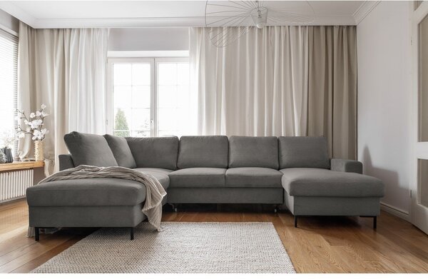 Šedá manšestrová rozkládací rohová pohovka (levý roh) Lofty Lilly – Miuform