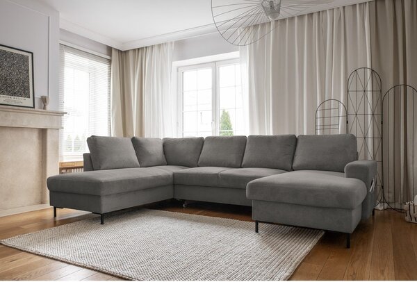 Šedá manšestrová rozkládací rohová pohovka (levý roh) Lofty Lilly – Miuform