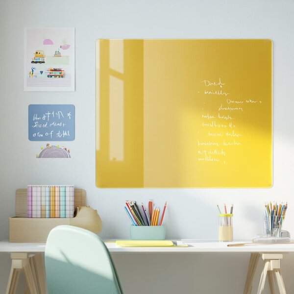 Žlutá neapolská skleněná magnetická tabule Smatab® - 40 × 60 cm