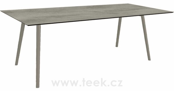 Stern Jídelní stůl Interno, Stern, obdélníkový 220x100x75 cm, profil nohou kulatý, rám hliník barva dle vzorníku, deska HPL barva dle vzorníku