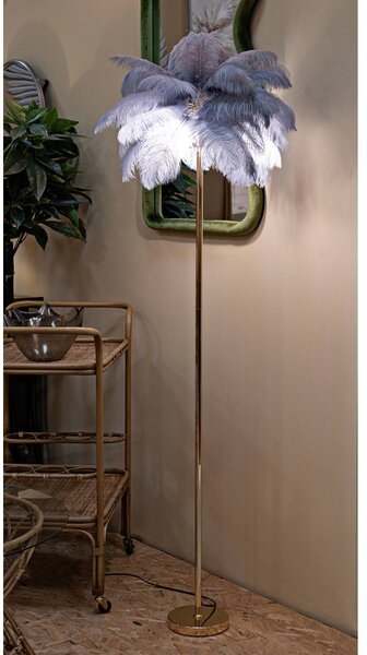 Stojací lampa v šedo-zlaté barvě (výška 160 cm) Palm – Mauro Ferretti