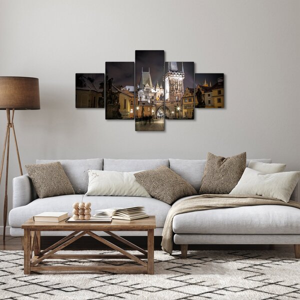 Obraz nasvětlené Prašné brány (125x70 cm)