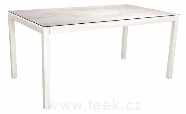 Stern Jídelní stůl Classic, Stern, obdélníkový 130x80x73 cm, profil nohou čtvercový, rám hliník barva dle vzorníku, deska teak