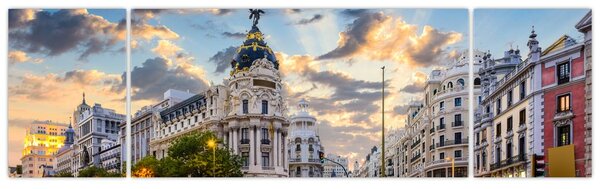 Obraz - Calle Gran Vía, Madrid, Španělsko (170x50 cm)