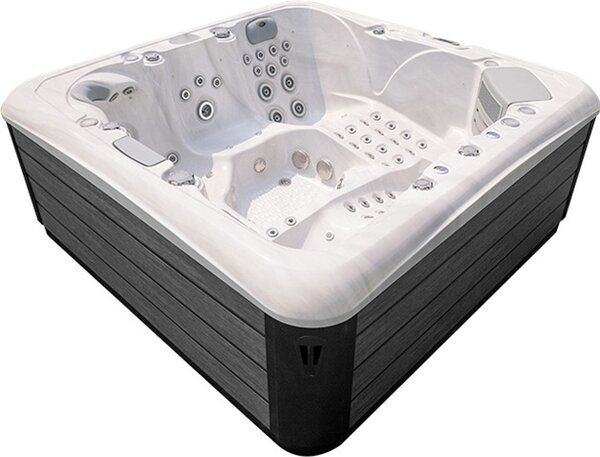 Akrylátová vířivka Maxspa, 230 x 230 x 89 cm Barva: stříbrno-černá, Barva bočnice: šedá
