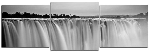 Obraz na plátně - Vodopád zbarvený západem slunce - panoráma 5227QD (90x30 cm)