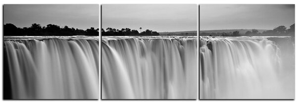 Obraz na plátně - Vodopád zbarvený západem slunce - panoráma 5227QB (90x30 cm)