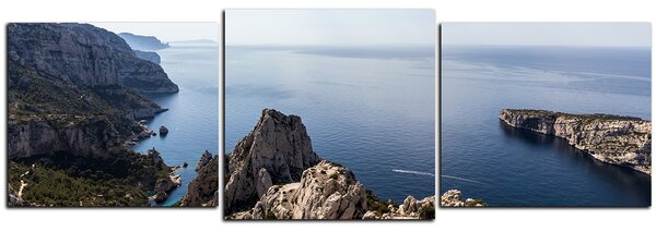 Obraz na plátně - Majestátní krajina s klidným mořem - panoráma 5233D (90x30 cm)