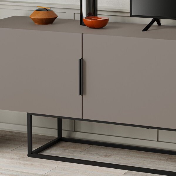 Šedo-béžový TV stolek 200x55 cm Titan – Marckeric