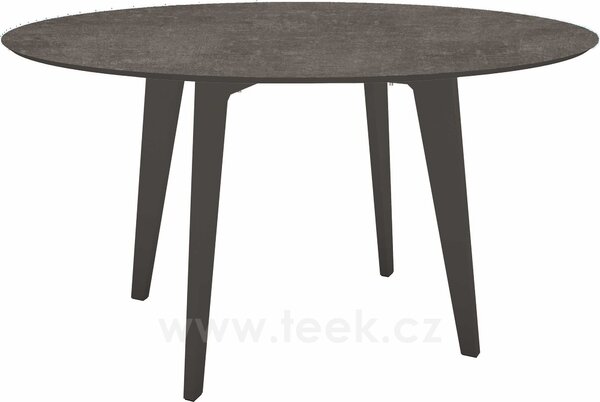 Stern Jídelní stůl, Stern, kulatý 134x75 cm, rám lakovaný hliník barva dle vzorníku, deska HPL barva dle vzorníku