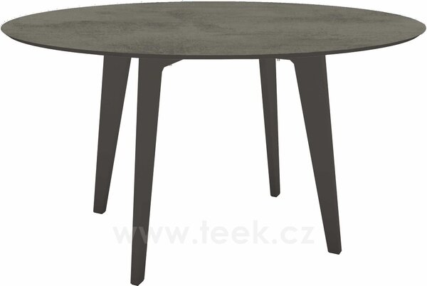 Stern Jídelní stůl, Stern, kulatý 134x75 cm, rám lakovaný hliník barva dle vzorníku, deska HPL barva dle vzorníku