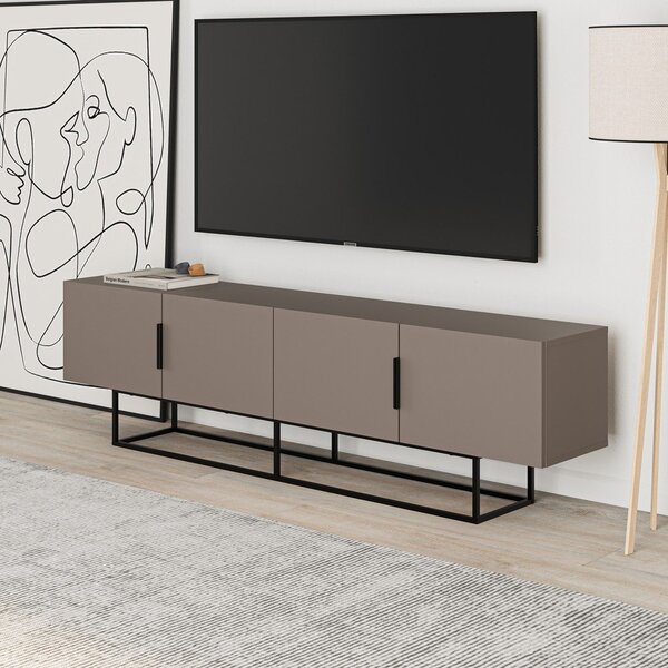 Šedo-béžový TV stolek 200x55 cm Titan – Marckeric