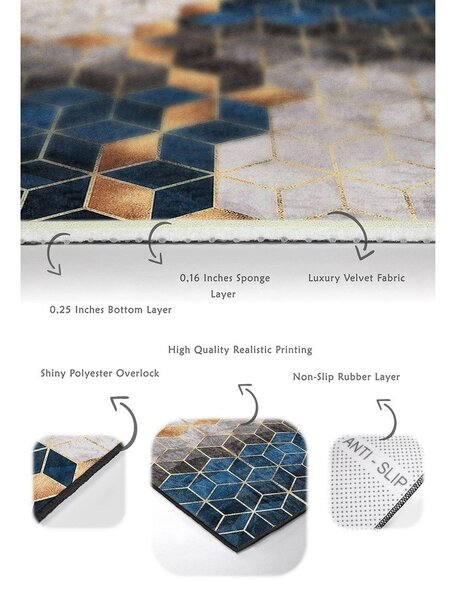 Modro-šedé koupelnové předložky v sadě 2 ks 60x100 cm Optic – Mila Home
