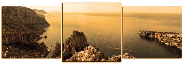 Obraz na plátně - Majestátní krajina s klidným mořem - panoráma 5233FD (90x30 cm)
