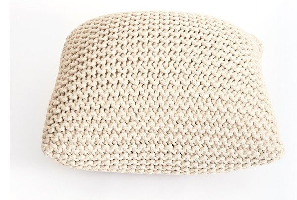 Béžový polštářový puf Bonami Essentials Knit