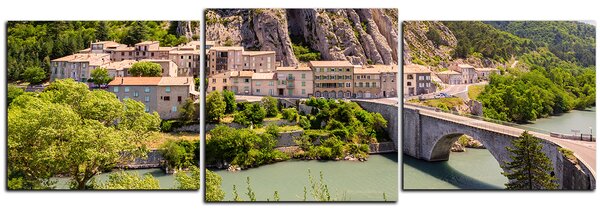 Obraz na plátně - Sisteron v Provence - panoráma 5235D (90x30 cm)