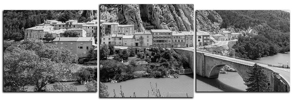 Obraz na plátně - Sisteron v Provence - panoráma 5235QD (90x30 cm)