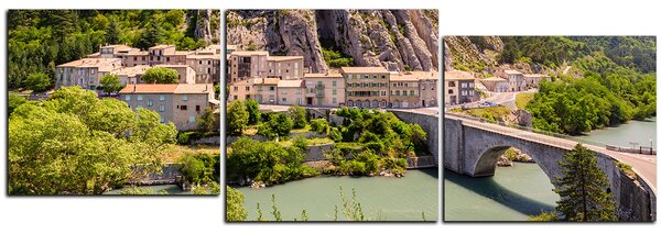 Obraz na plátně - Sisteron v Provence - panoráma 5235E (90x30 cm)