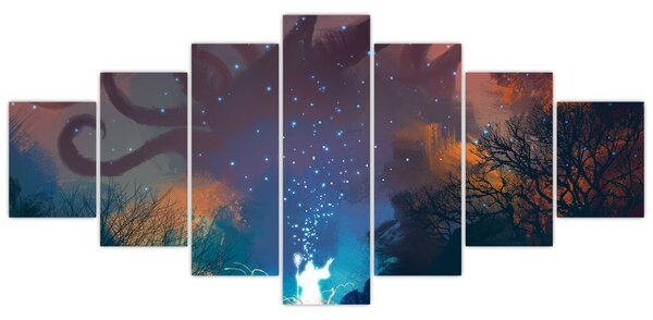 Obraz - Kouzlící čaroděj (210x100 cm)