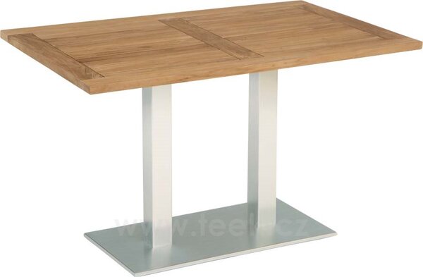 Stern Jídelní stůl Mailand, Stern, obdélníkový 130x80x74 cm, rám lakovaný hliník barva dle vzorníku, deska teak