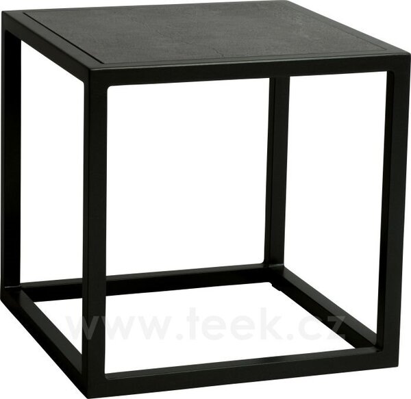Stern Odkládací stolek John, Stern, čtvercový 45x45x45 cm, rám lakovaný hliník černý (black matt), deska keramický kompozit Dekton lava anthracite