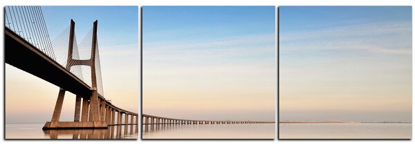 Obraz na plátně - Most Vasco da Gama - panoráma 5245B (90x30 cm)
