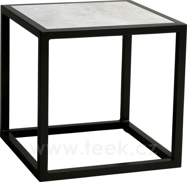 Stern Odkládací stolek John, Stern, čtvercový 45x45x45 cm, rám lakovaný hliník černý (black matt), deska keramický kompozit Dekton lava anthracite